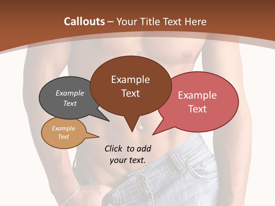 White Naked Strong PowerPoint Template