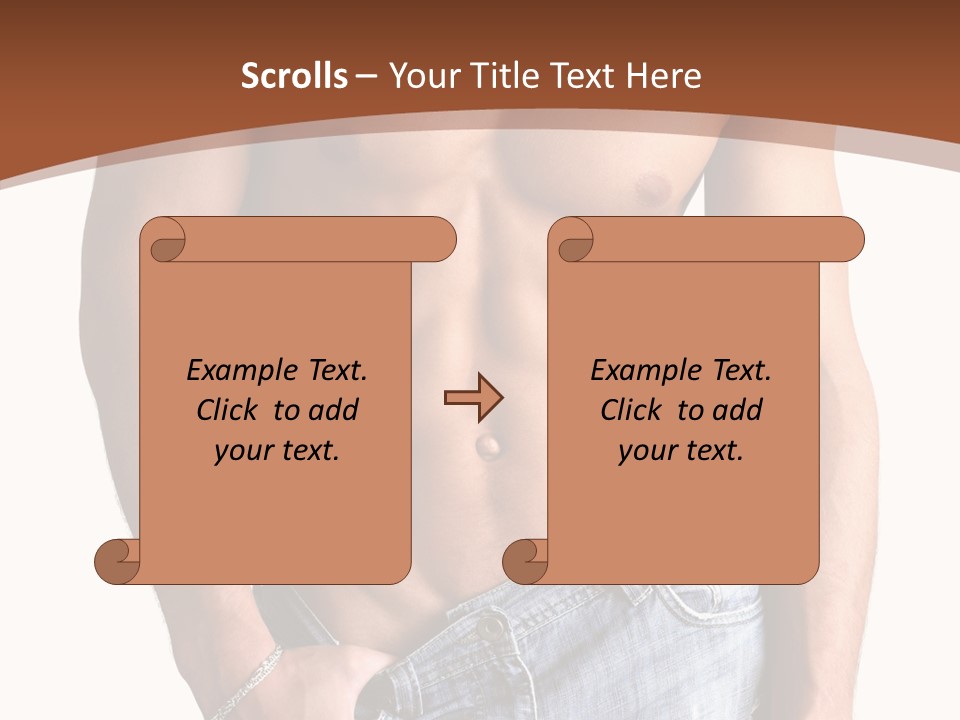 White Naked Strong PowerPoint Template