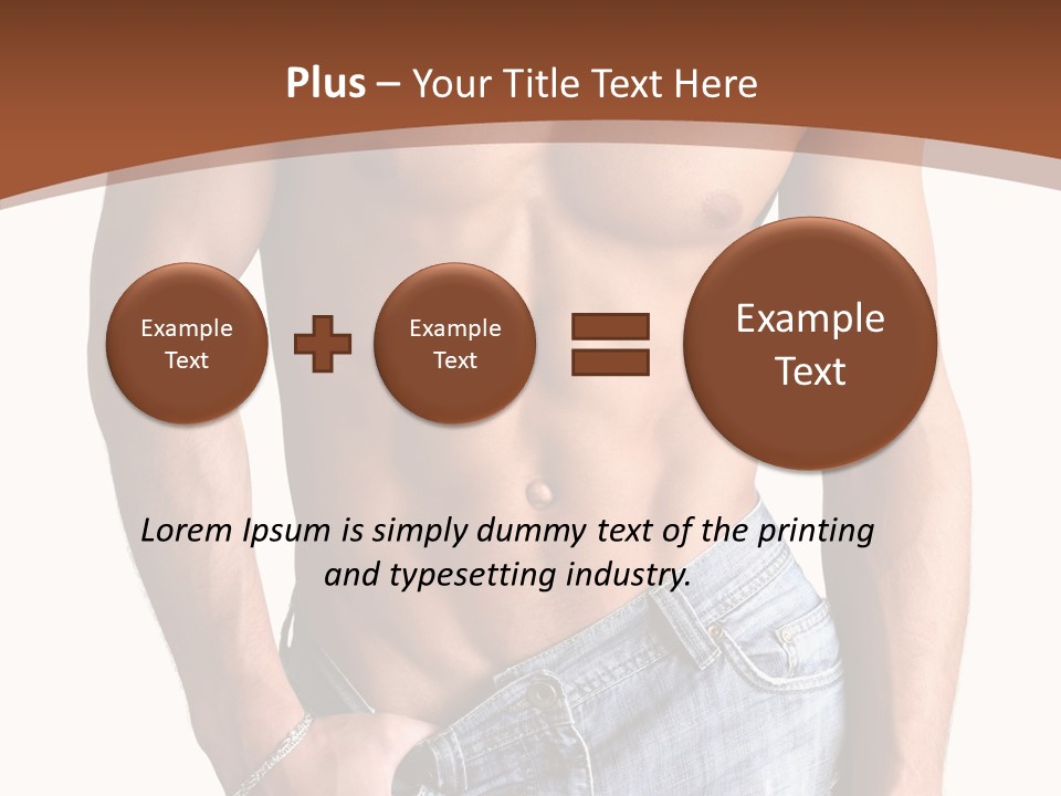 White Naked Strong PowerPoint Template