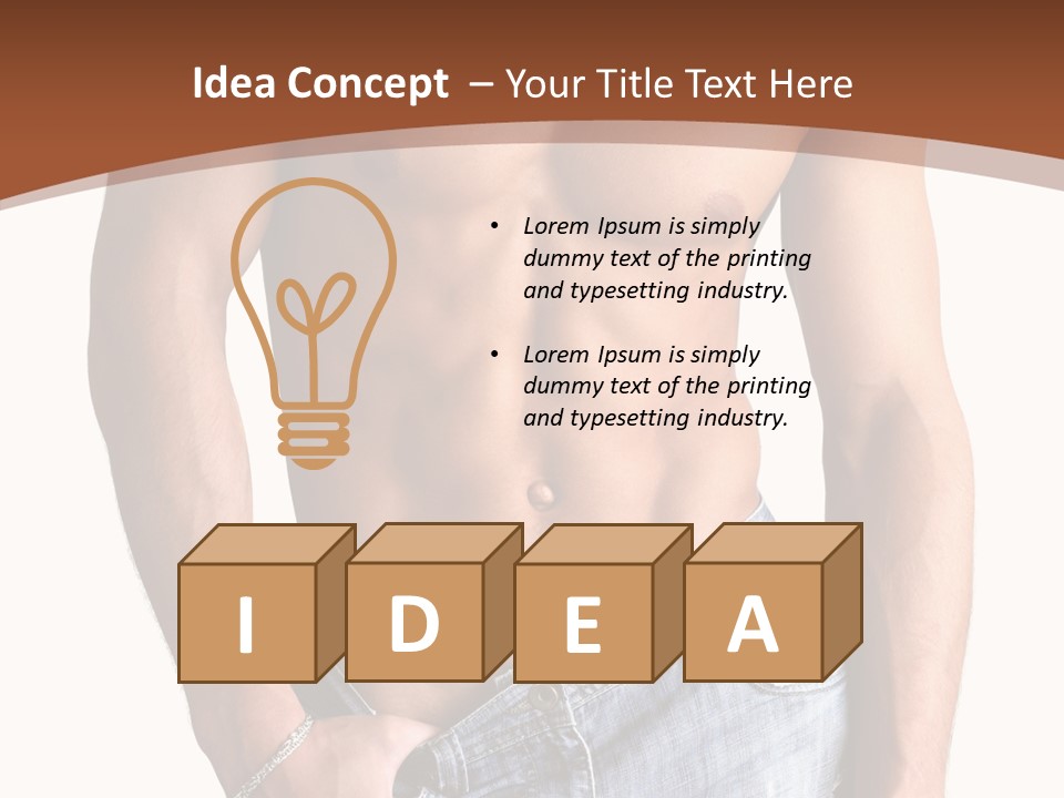 White Naked Strong PowerPoint Template