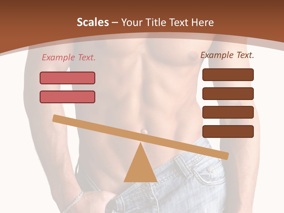 White Naked Strong PowerPoint Template