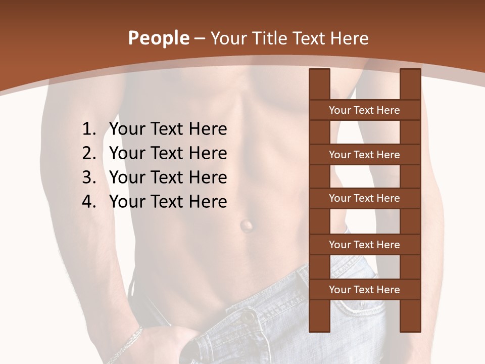 White Naked Strong PowerPoint Template