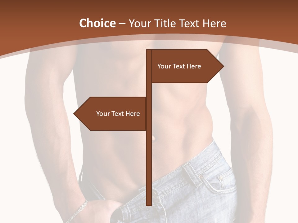 White Naked Strong PowerPoint Template
