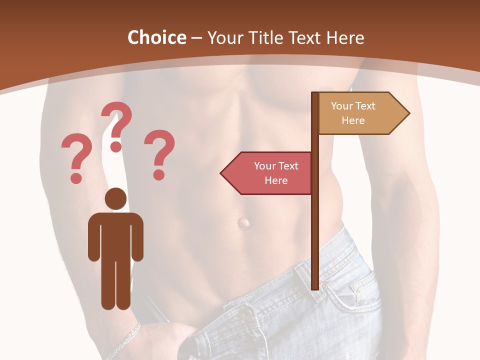 White Naked Strong PowerPoint Template