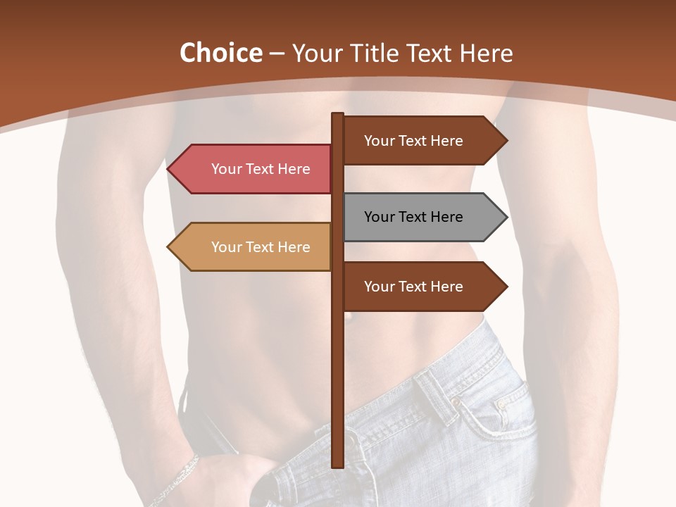 White Naked Strong PowerPoint Template