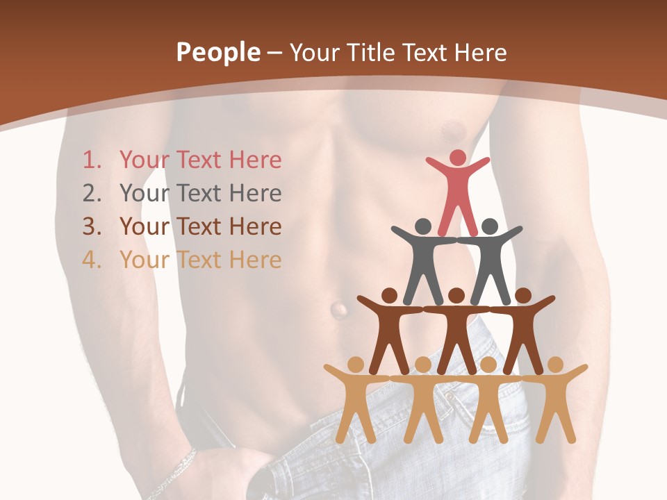 White Naked Strong PowerPoint Template