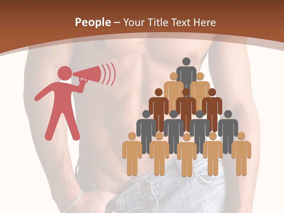 White Naked Strong PowerPoint Template