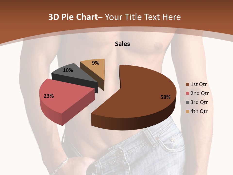 White Naked Strong PowerPoint Template