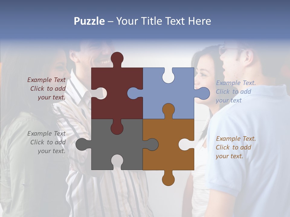 Girls Four Smile PowerPoint Template