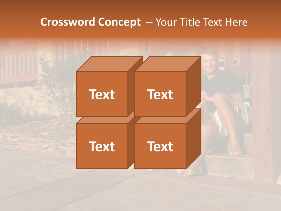 Son Building Stairway PowerPoint Template