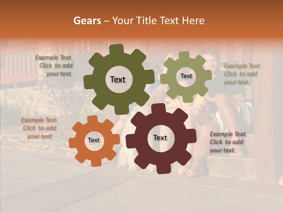 Son Building Stairway PowerPoint Template