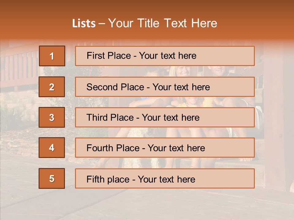 Son Building Stairway PowerPoint Template