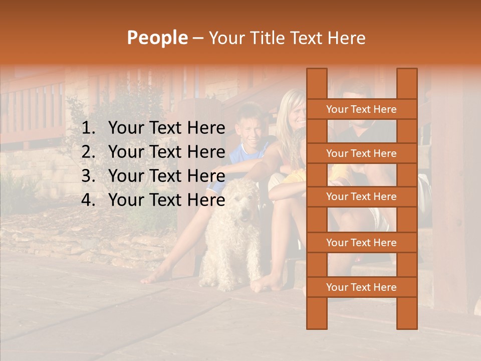 Son Building Stairway PowerPoint Template