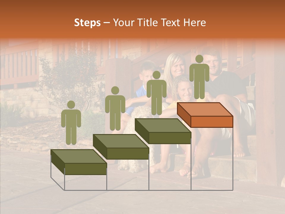 Son Building Stairway PowerPoint Template