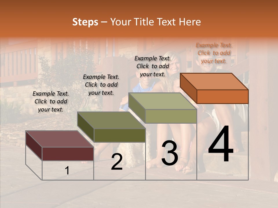 Son Building Stairway PowerPoint Template