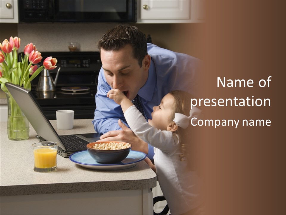 Dad Breakfast Daughter PowerPoint Template