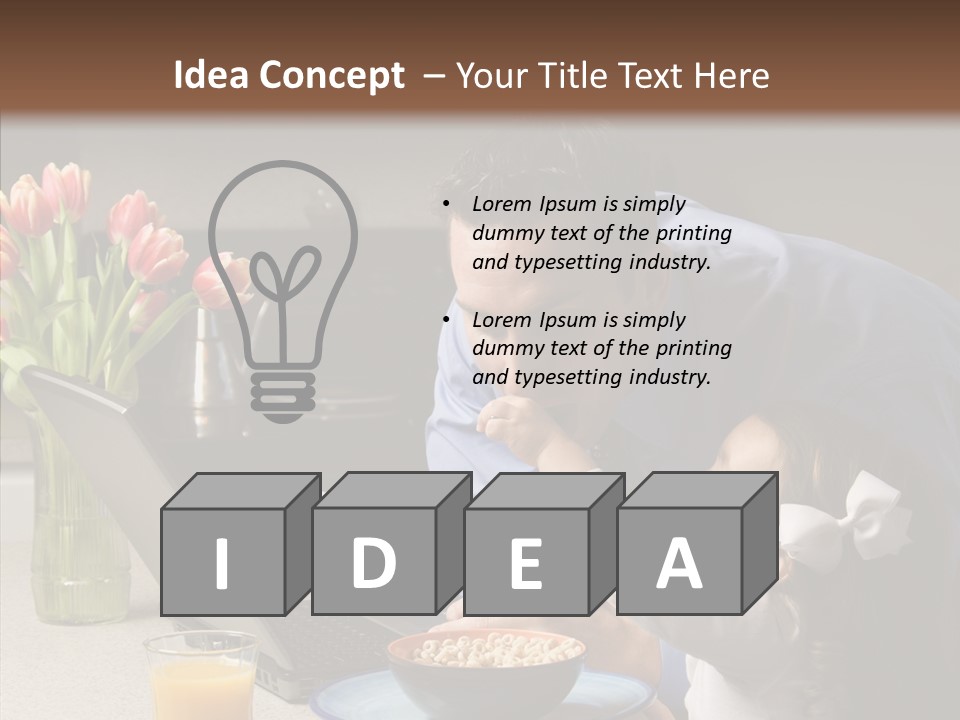 Dad Breakfast Daughter PowerPoint Template