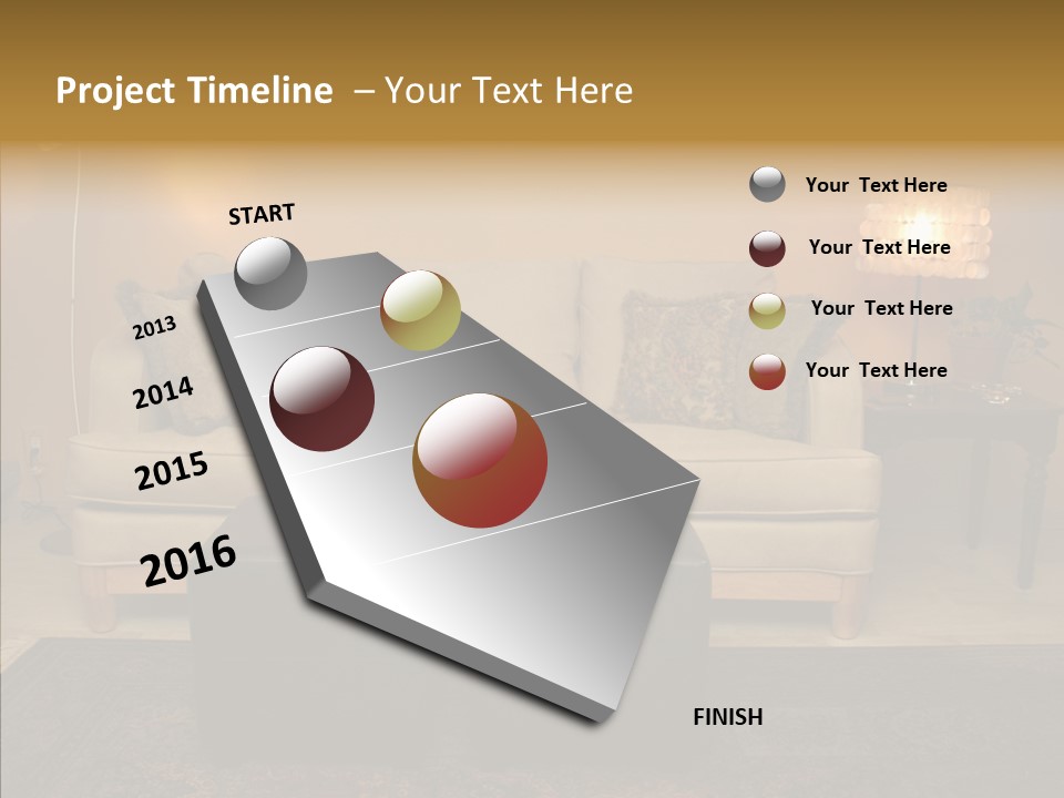 Room Family Room Cushions PowerPoint Template