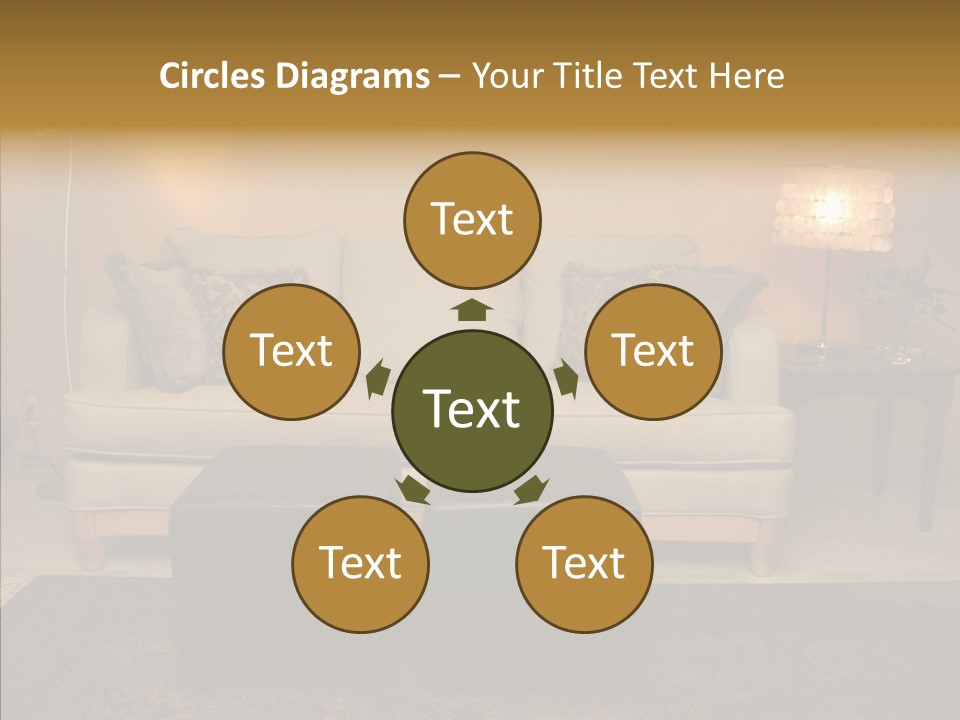 Room Family Room Cushions PowerPoint Template