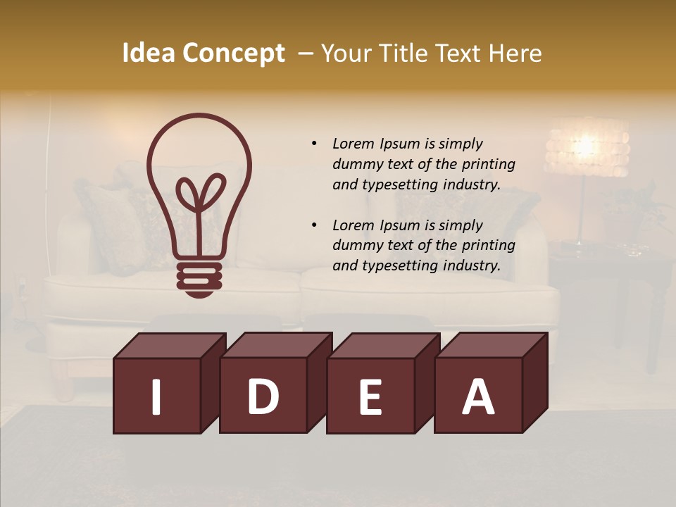 Room Family Room Cushions PowerPoint Template