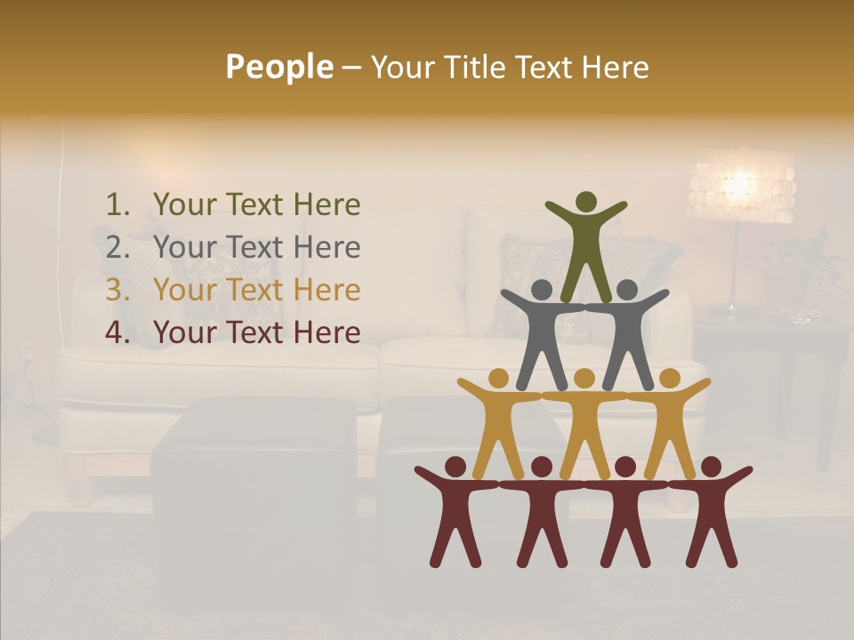 Room Family Room Cushions PowerPoint Template