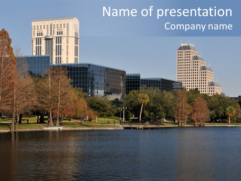 Lake Downtown Eola PowerPoint Template