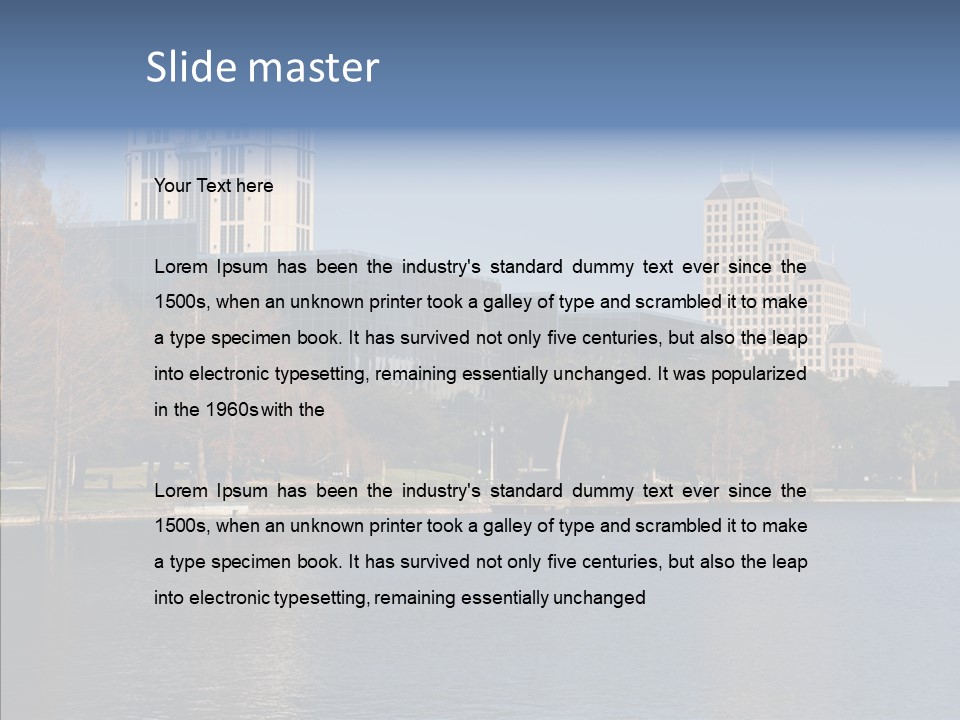 Lake Downtown Eola PowerPoint Template