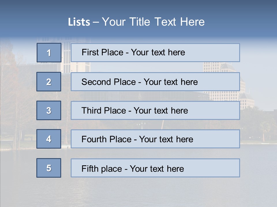 Lake Downtown Eola PowerPoint Template