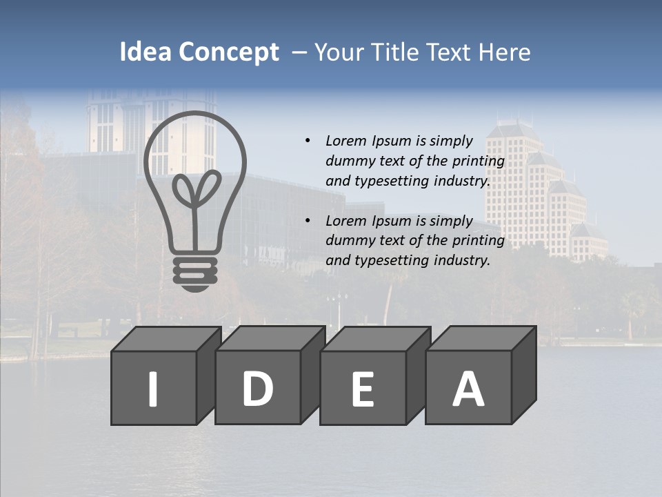 Lake Downtown Eola PowerPoint Template