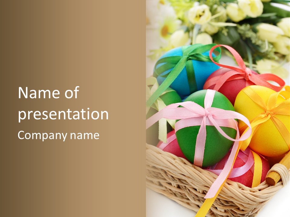 Seasonal Basket April PowerPoint Template