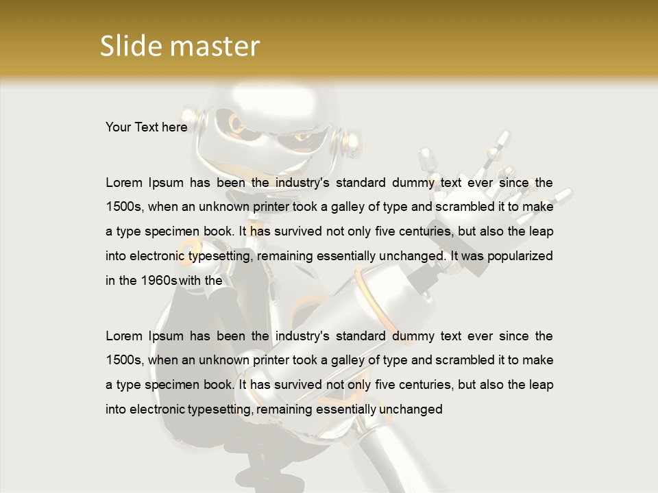 Metal Cyborg Present PowerPoint Template