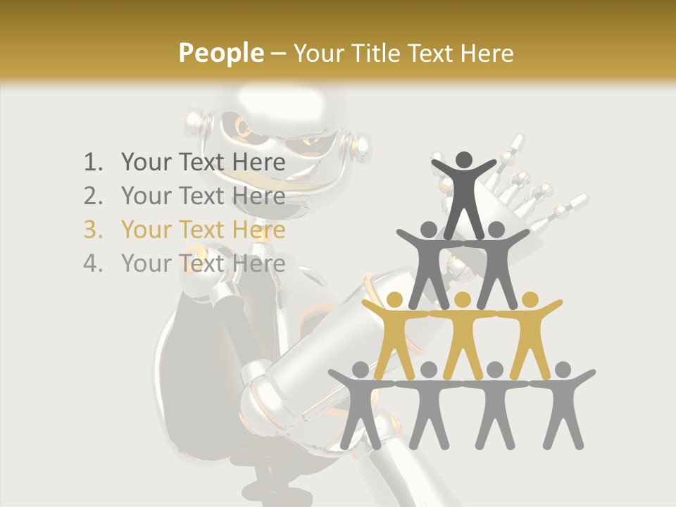 Metal Cyborg Present PowerPoint Template