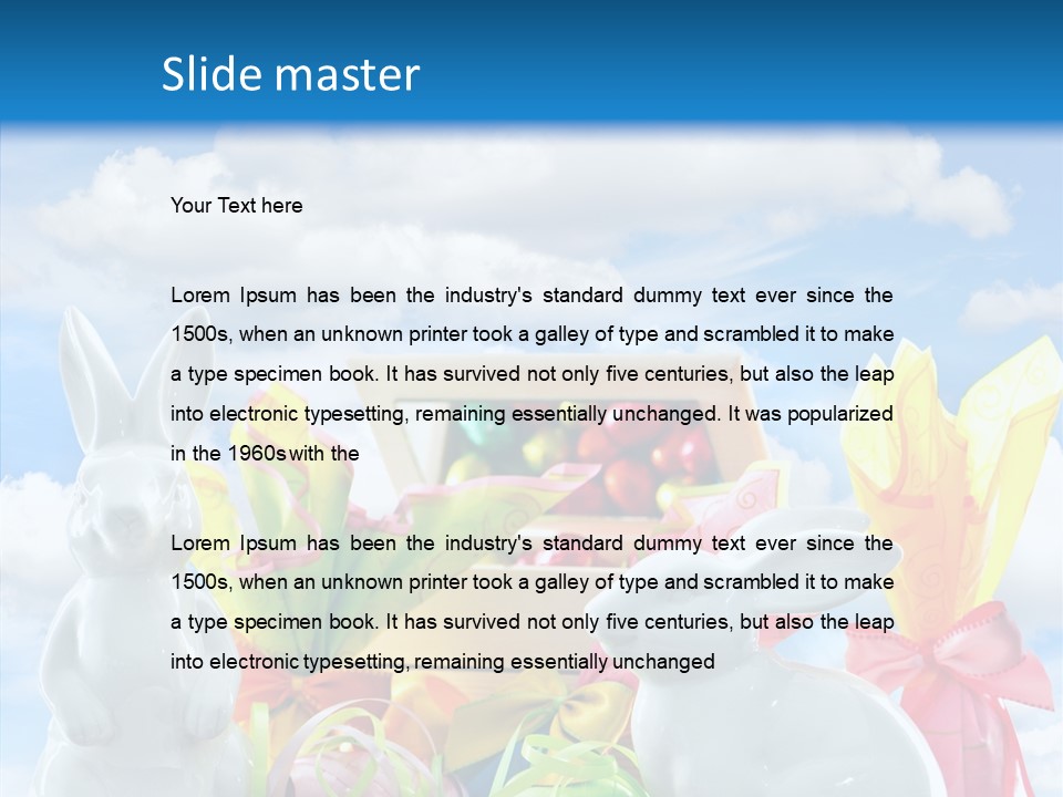 Eggs Clouds Decoration PowerPoint Template