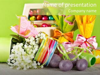 Ribbon Praline Celebration PowerPoint Template