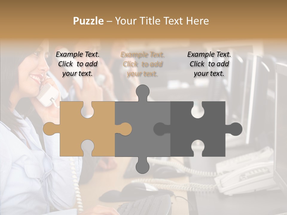 Web Girl Operator PowerPoint Template