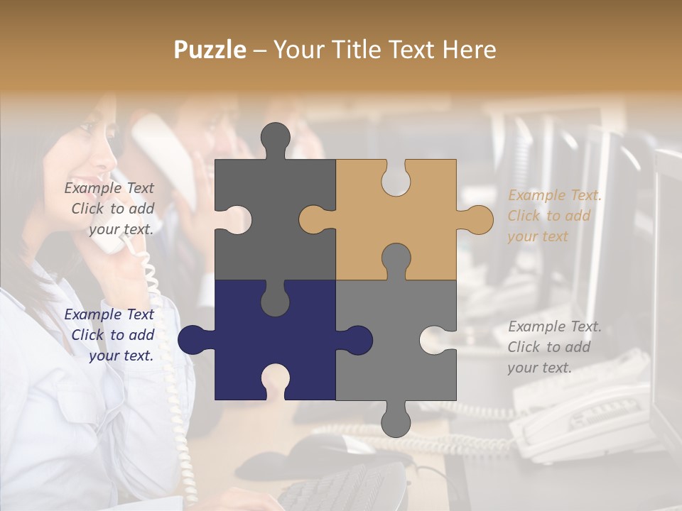 Web Girl Operator PowerPoint Template