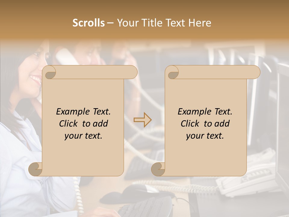 Web Girl Operator PowerPoint Template