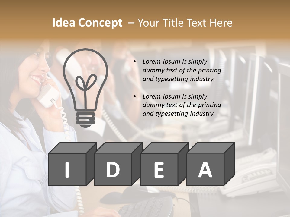 Web Girl Operator PowerPoint Template