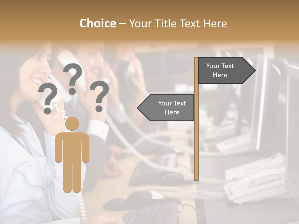 Web Girl Operator PowerPoint Template