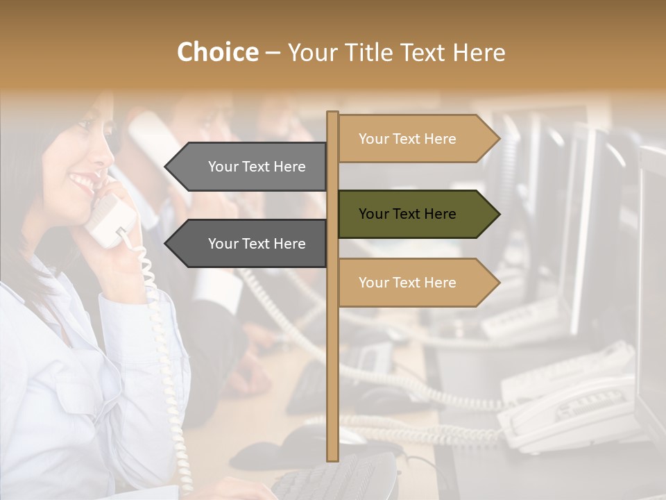 Web Girl Operator PowerPoint Template