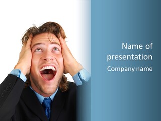 Writing Toon Human PowerPoint Template