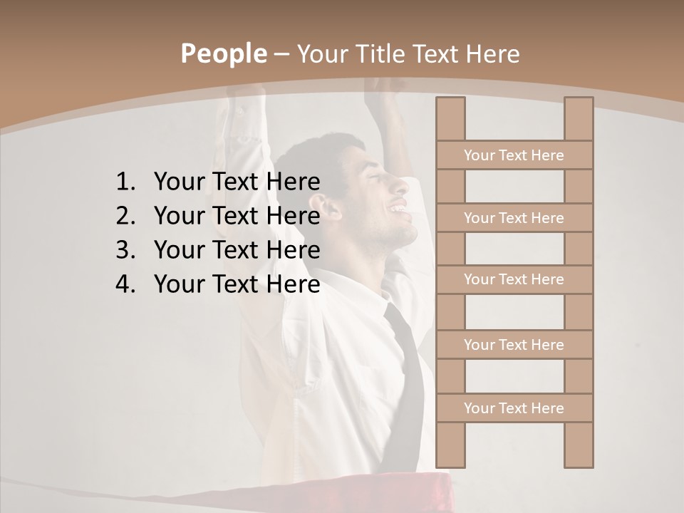 Businessman Tie Step PowerPoint Template