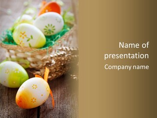 Colorful Wood Basket PowerPoint Template