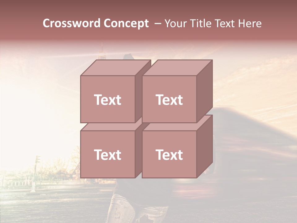 Sky Travel Icons Way PowerPoint Template