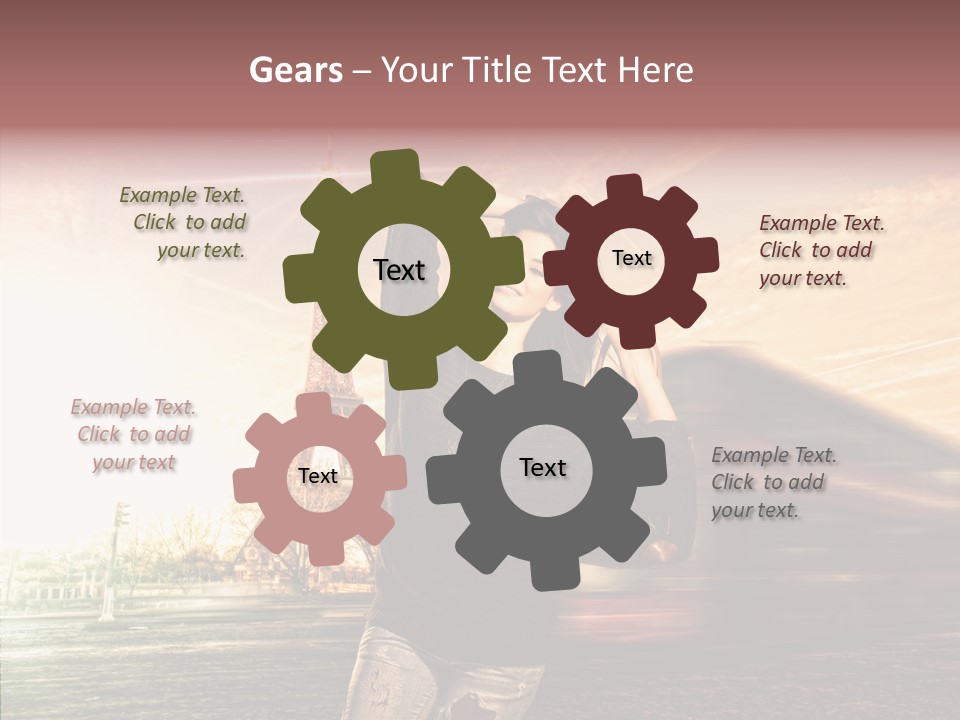 Sky Travel Icons Way PowerPoint Template