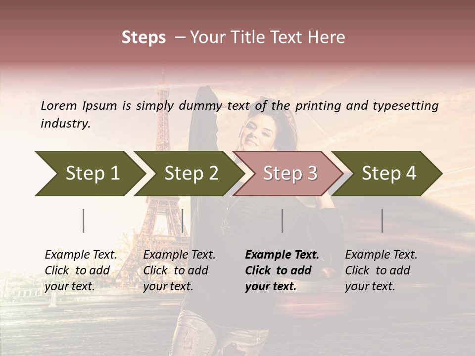 Sky Travel Icons Way PowerPoint Template