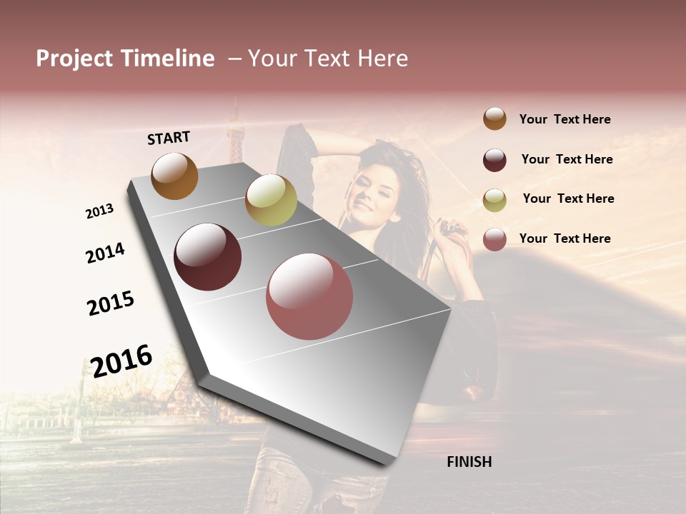 Sky Travel Icons Way PowerPoint Template