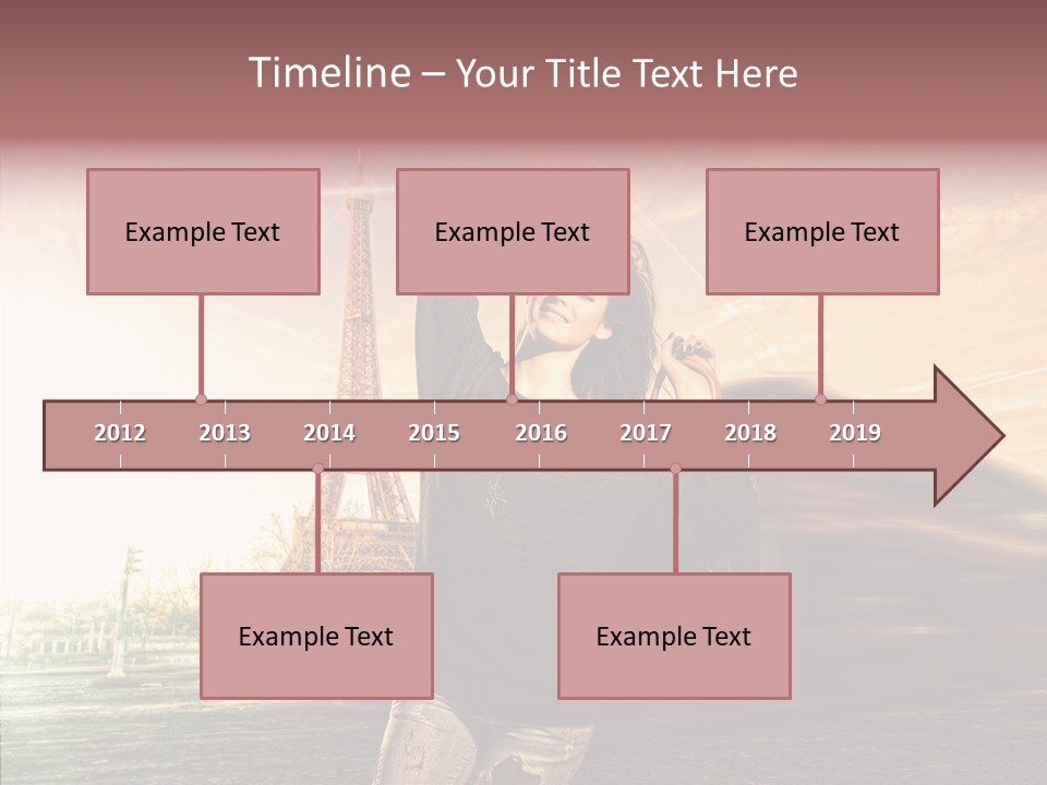 Sky Travel Icons Way PowerPoint Template