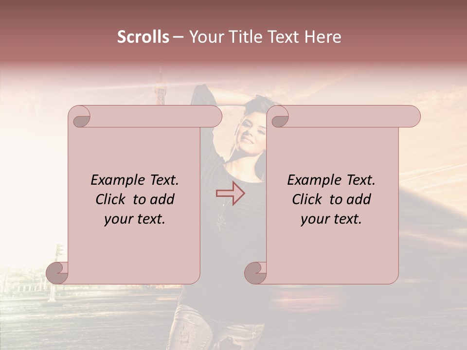 Sky Travel Icons Way PowerPoint Template