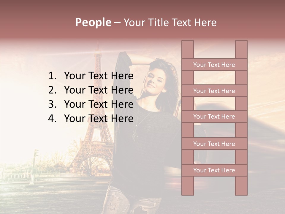 Sky Travel Icons Way PowerPoint Template